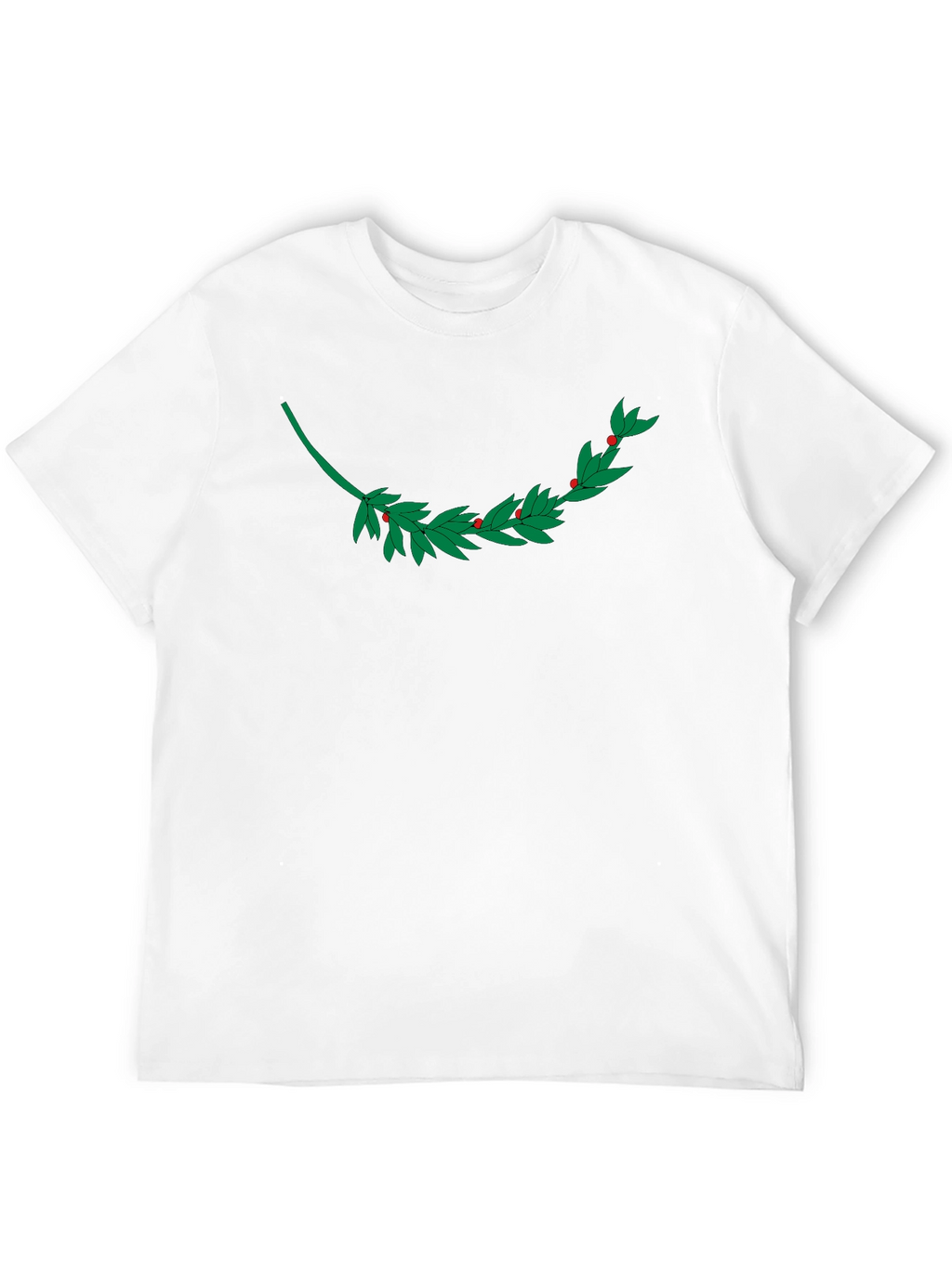 Black T-Shirt with Laurel Branch Design