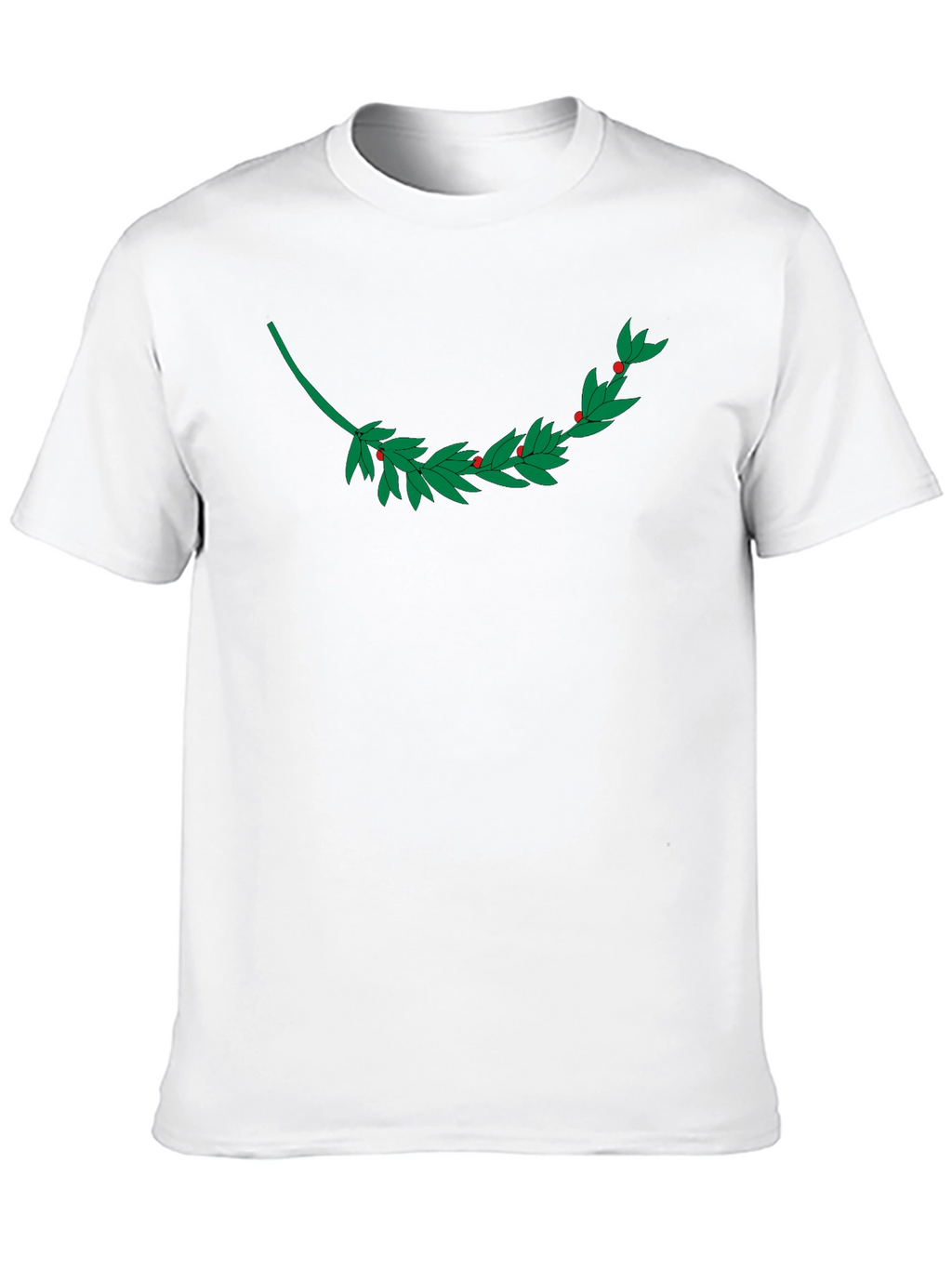 Black T-Shirt with Laurel Branch Design