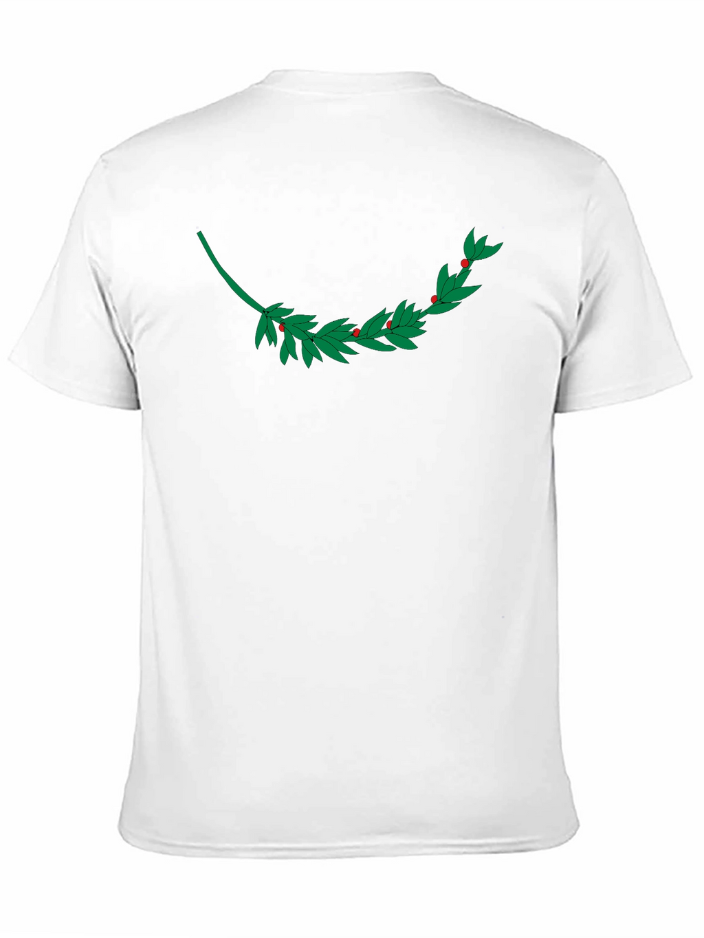 Black T-Shirt with Laurel Branch Design