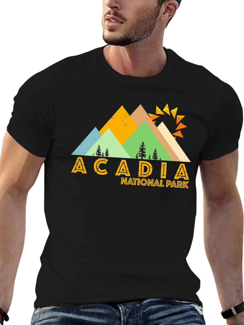 Acadia National Park Graphic Tee - Black Cotton T-Shirt