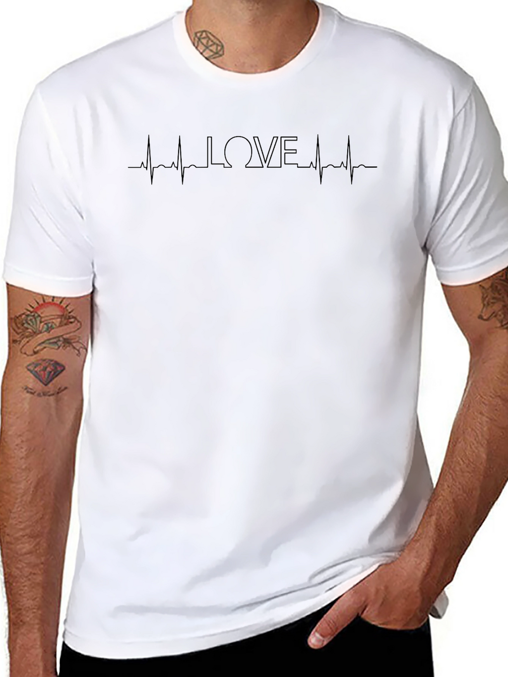 Love Heartbeat Graphic Tee - Black
