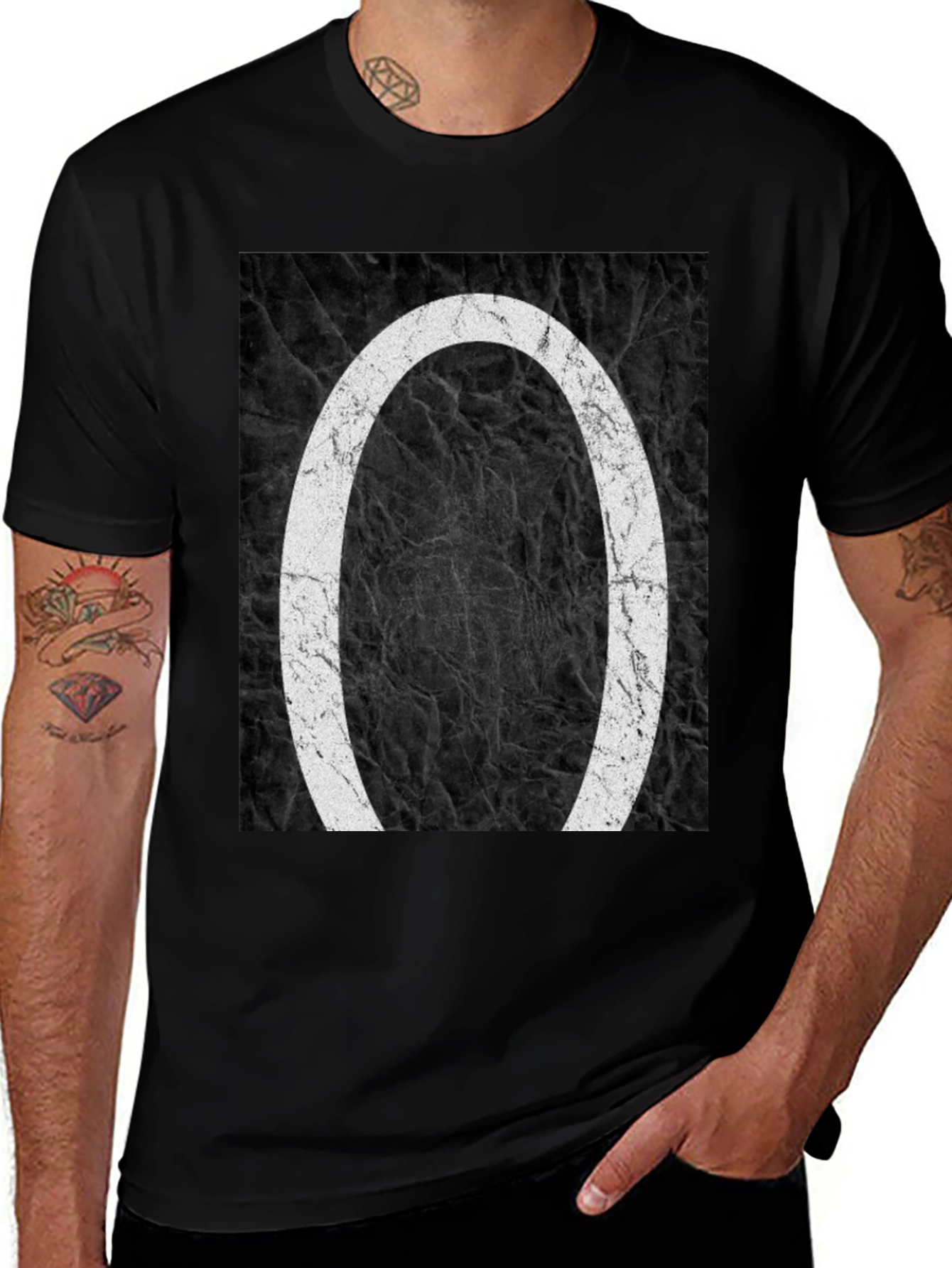 Abstract O Graphic Tee - Black