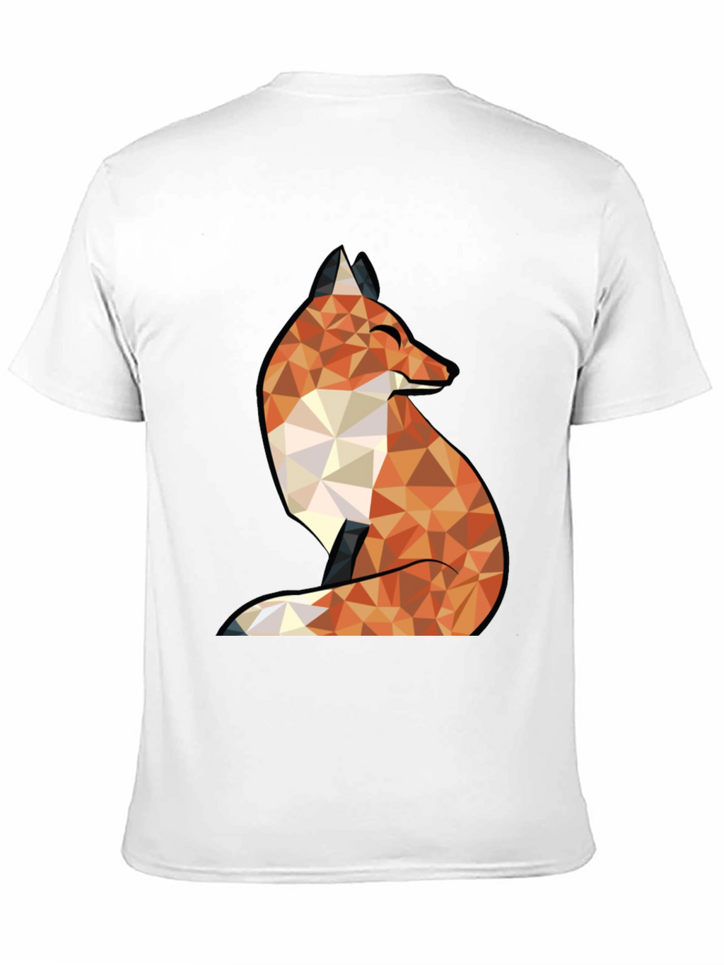 Geometric Fox Graphic Tee - Trendy Black T-Shirt