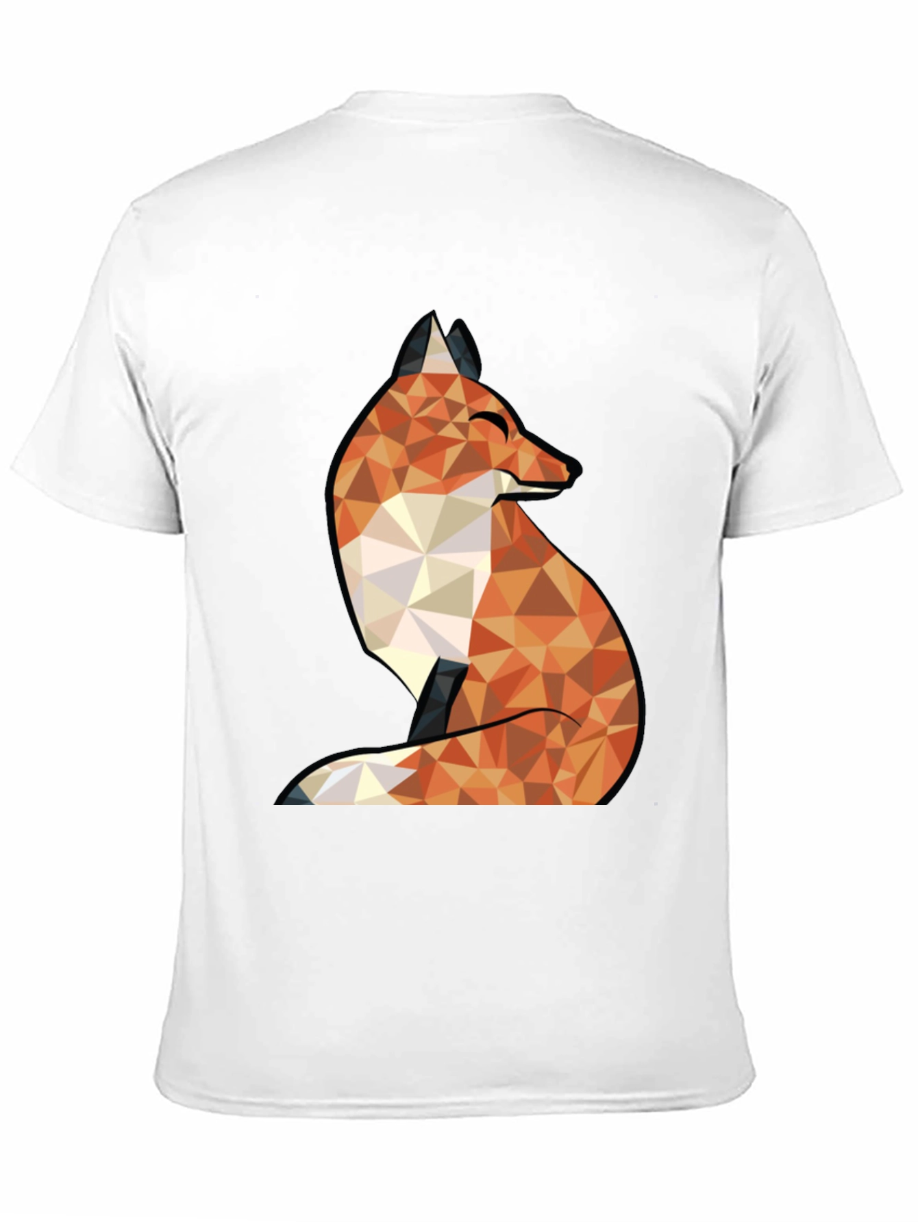 Geometric Fox Graphic Tee - Trendy Black T-Shirt