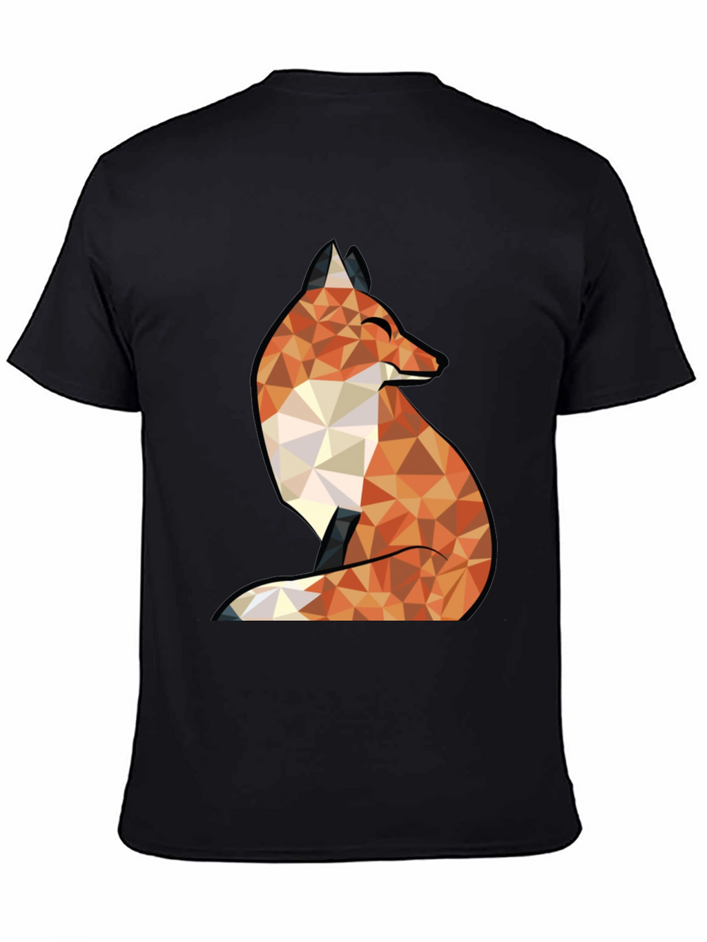 Geometric Fox Graphic Tee - Trendy Black T-Shirt
