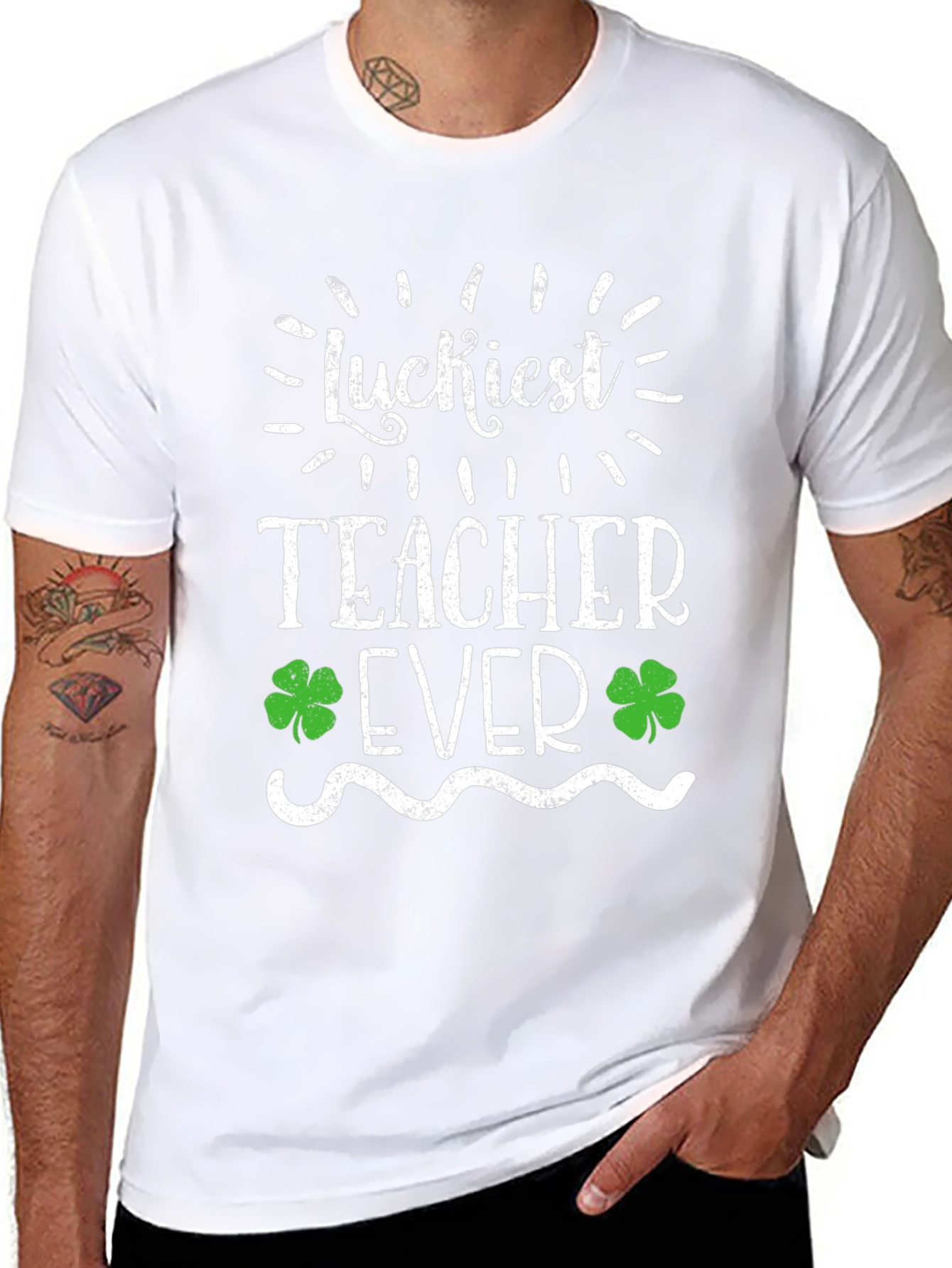 Luckiest Teacher Ever St. Patricks Day Graphic Tee