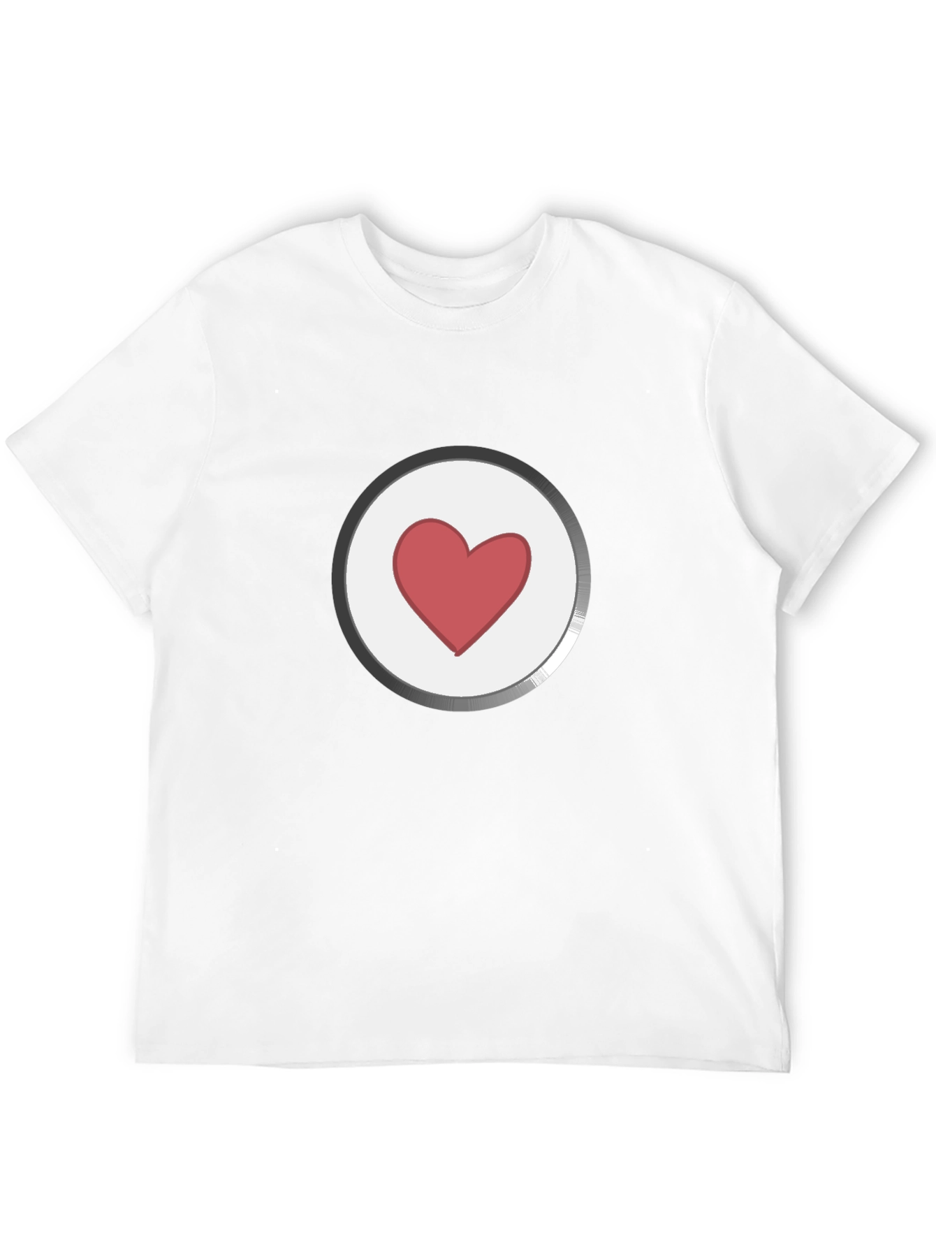 Heart Button Graphic Black T-Shirt