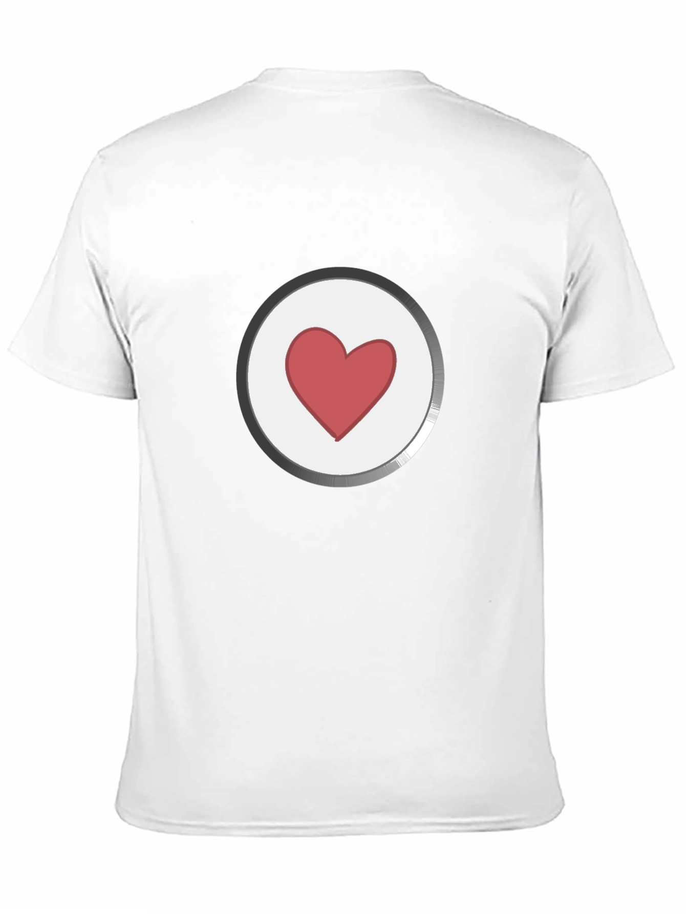Heart Button Graphic Black T-Shirt