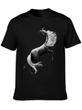 Majestic Horse Graphic Tee - Black Unisex T-Shirt