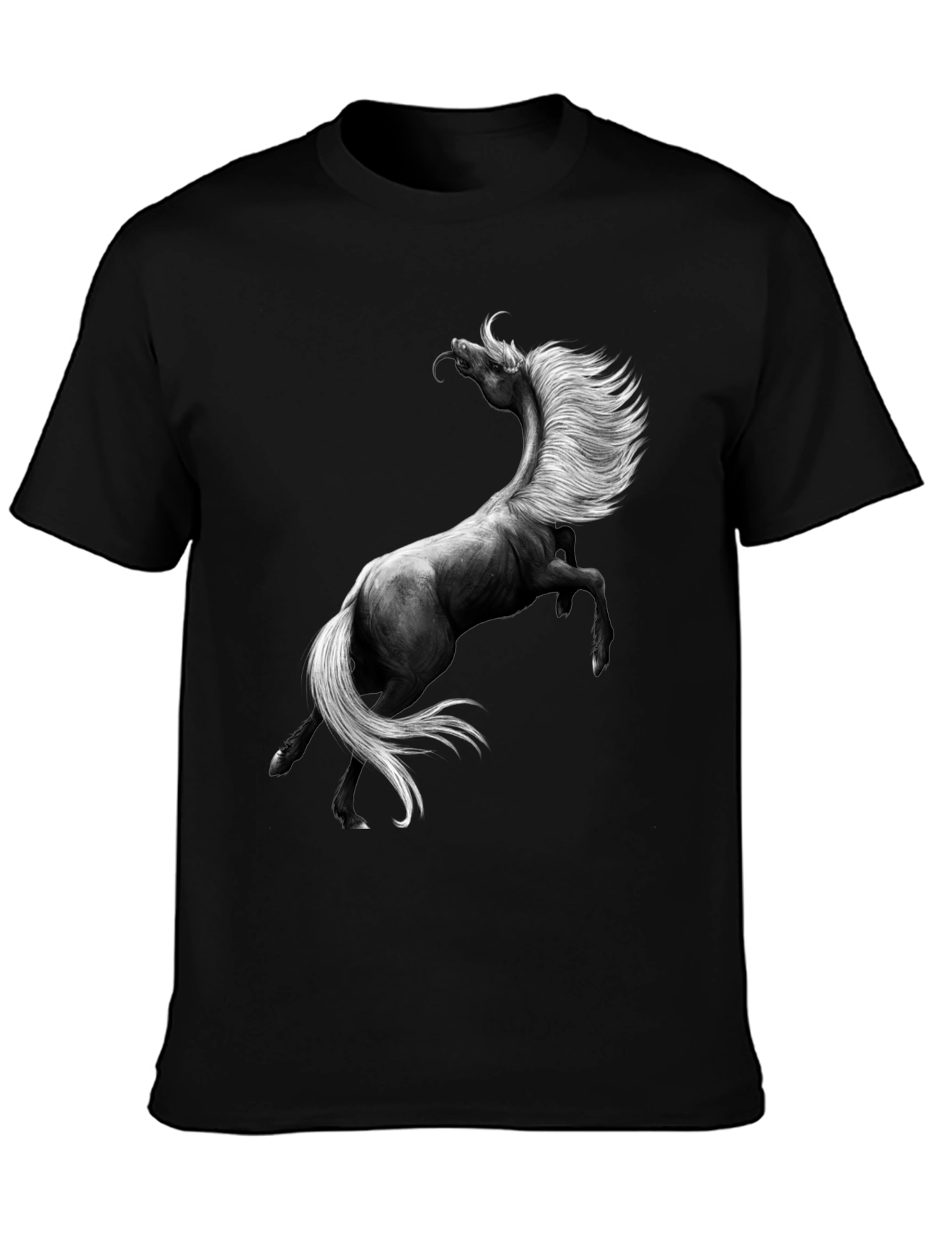 Majestic Horse Graphic Tee - Black Unisex T-Shirt