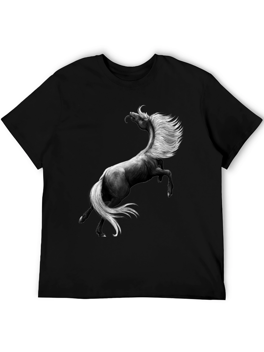 Majestic Horse Graphic Tee - Black Unisex T-Shirt