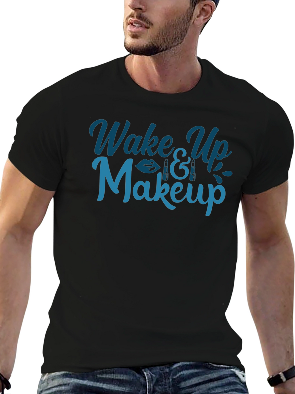 Wake Up & Makeup Graphic T-Shirt