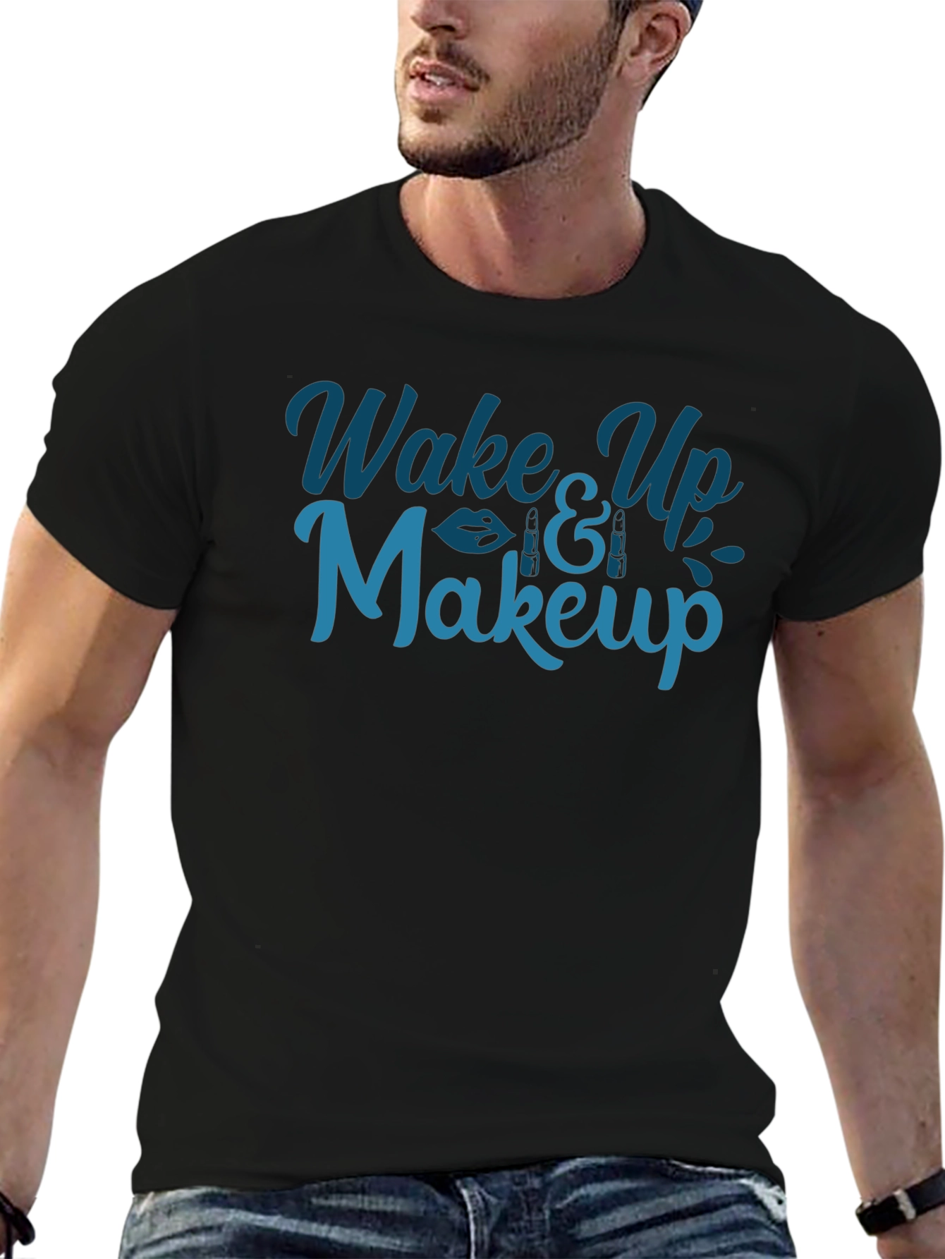 Wake Up & Makeup Graphic T-Shirt
