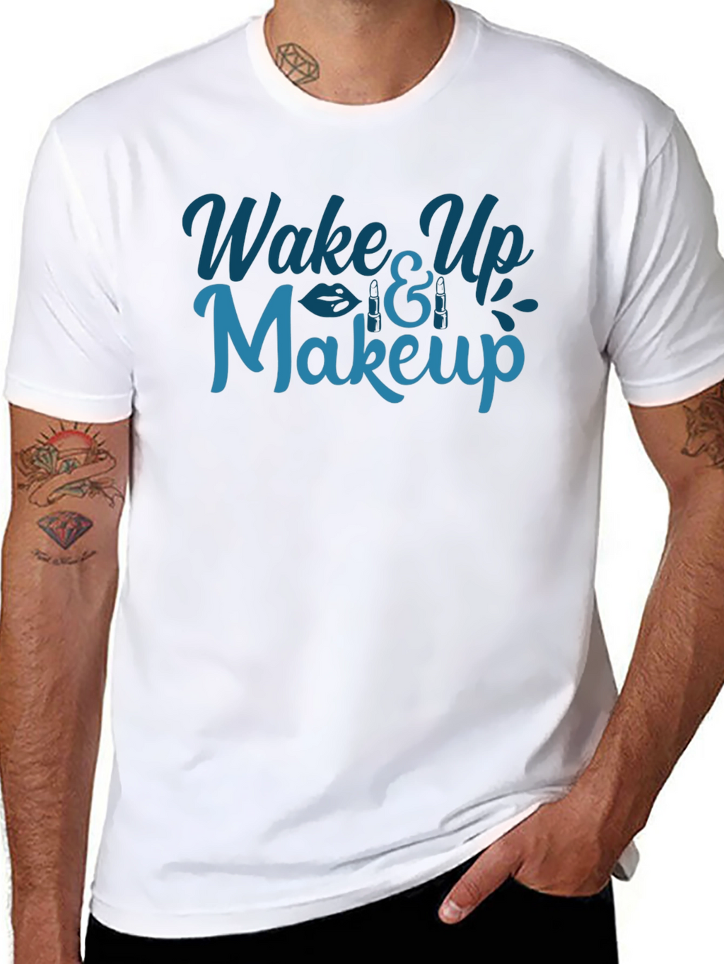 Wake Up & Makeup Graphic T-Shirt