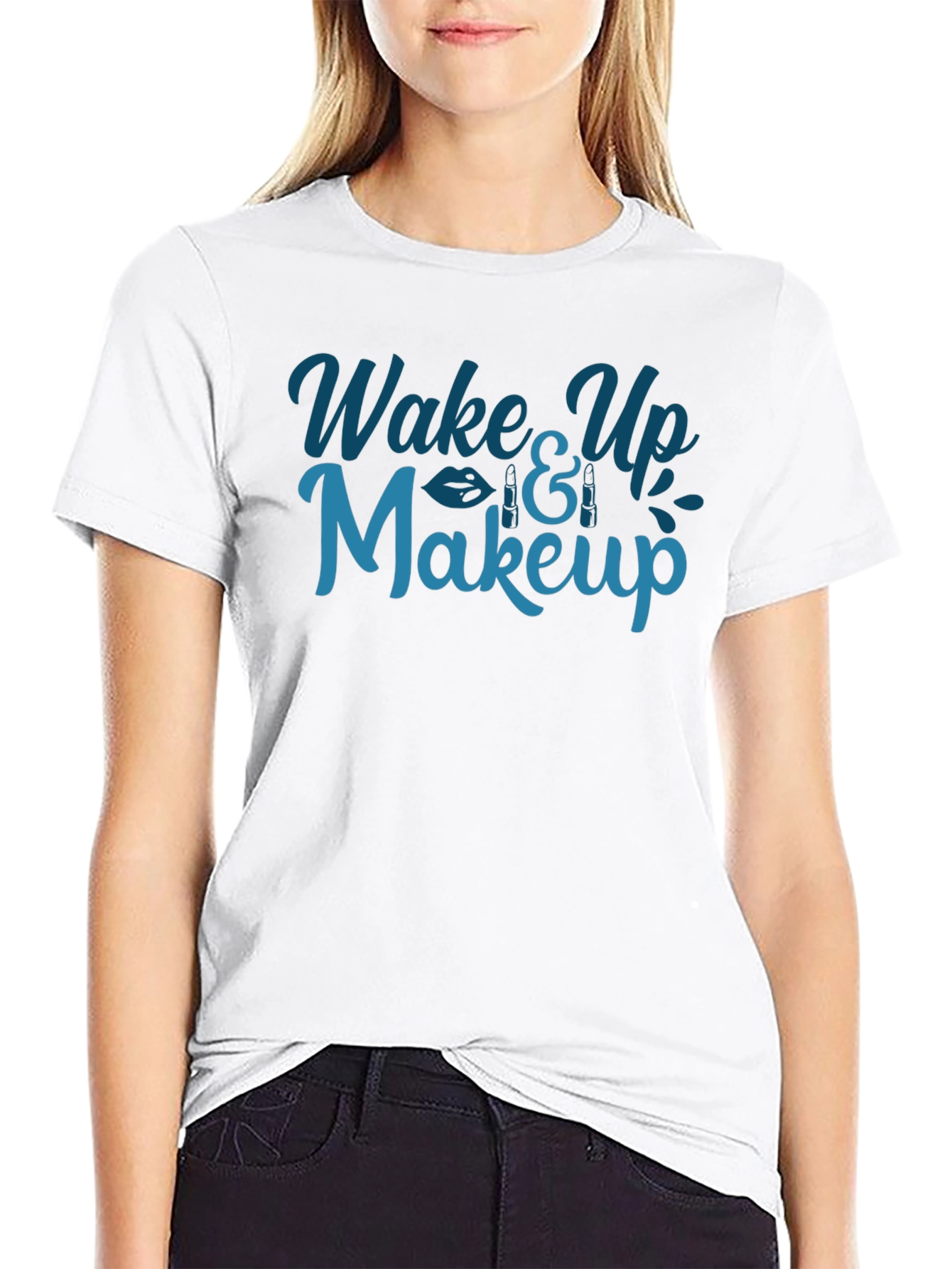 Wake Up & Makeup Graphic T-Shirt