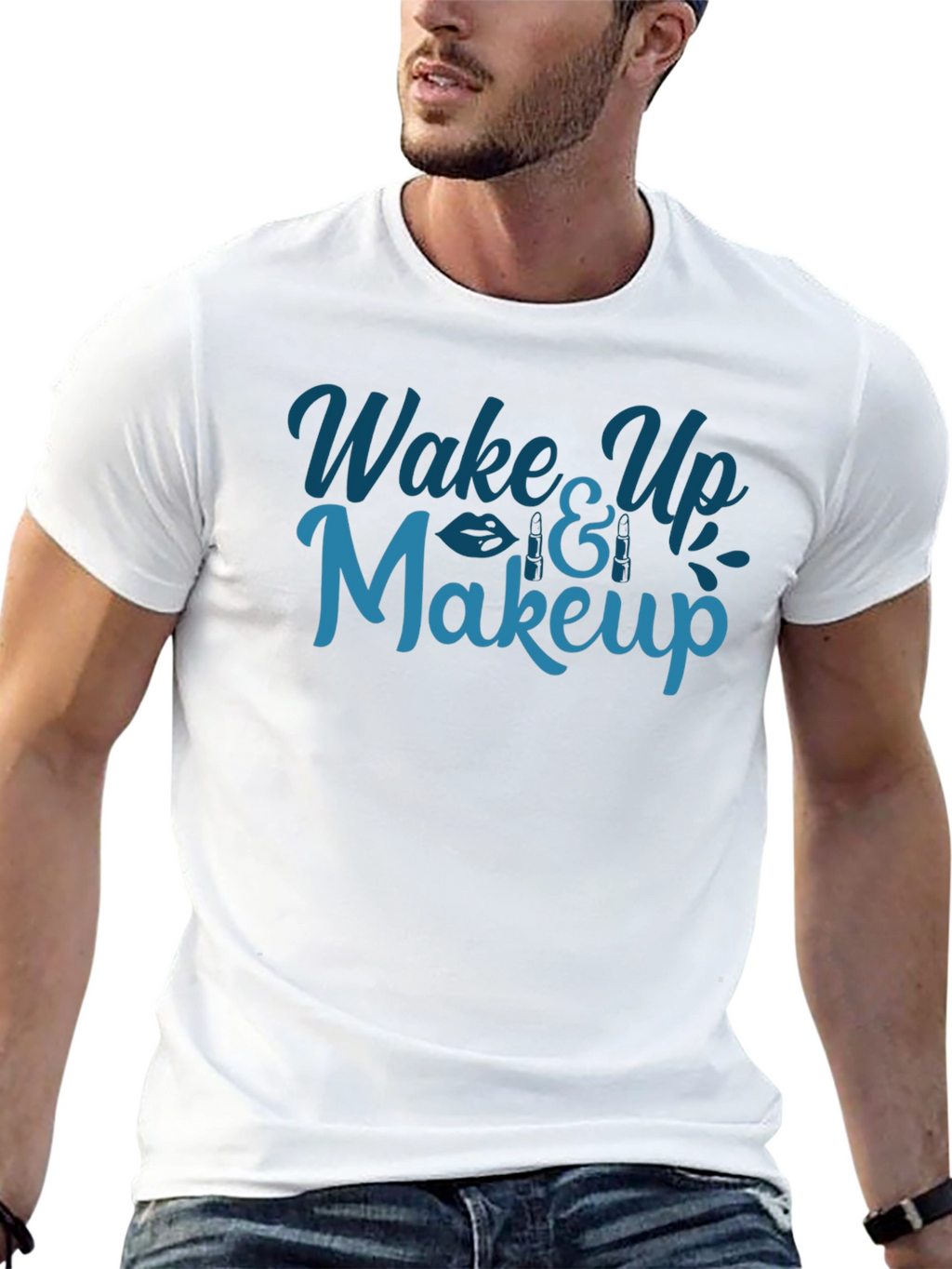 Wake Up & Makeup Graphic T-Shirt