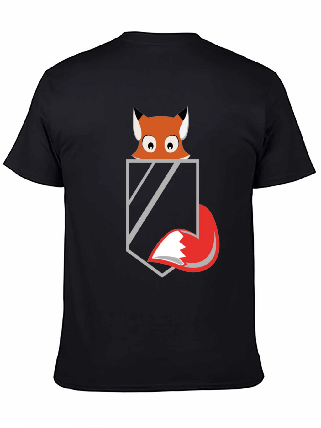 Fox in Pocket Graphic Tee - Mens Black T-Shirt