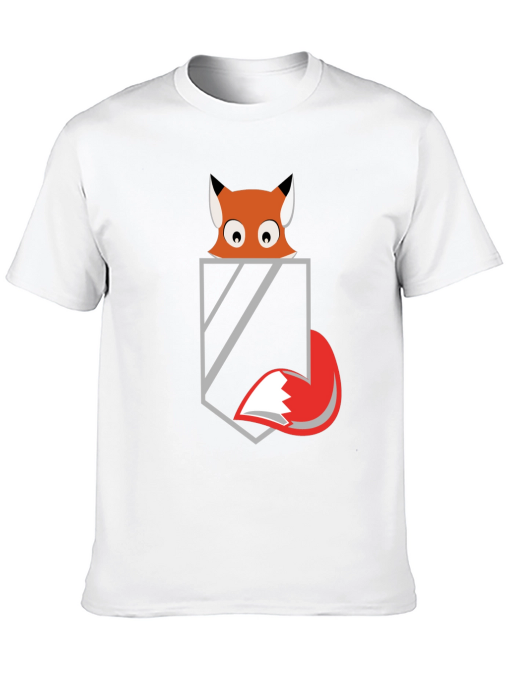 Fox in Pocket Graphic Tee - Mens Black T-Shirt
