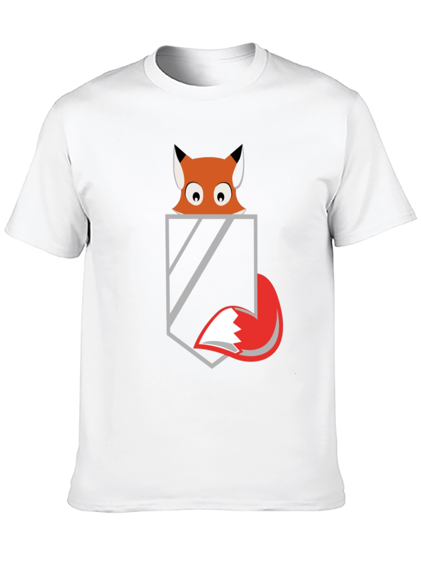 Fox in Pocket Graphic Tee - Mens Black T-Shirt
