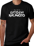 Satoshi Nakamoto Cat T-Shirt - Crypto Lover Gift