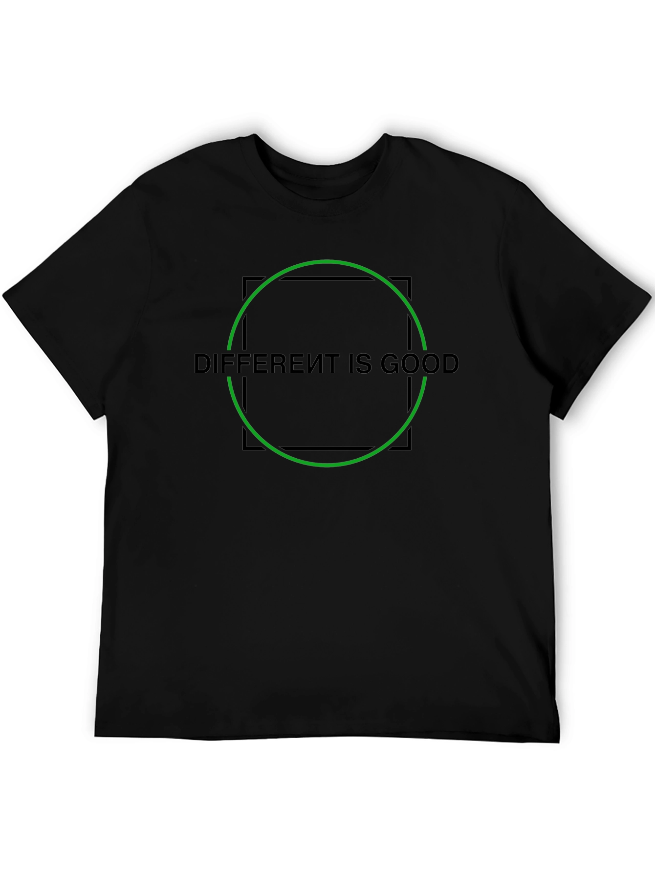 Different Is Good Graphic Tee - Stylish Black T-Shirt