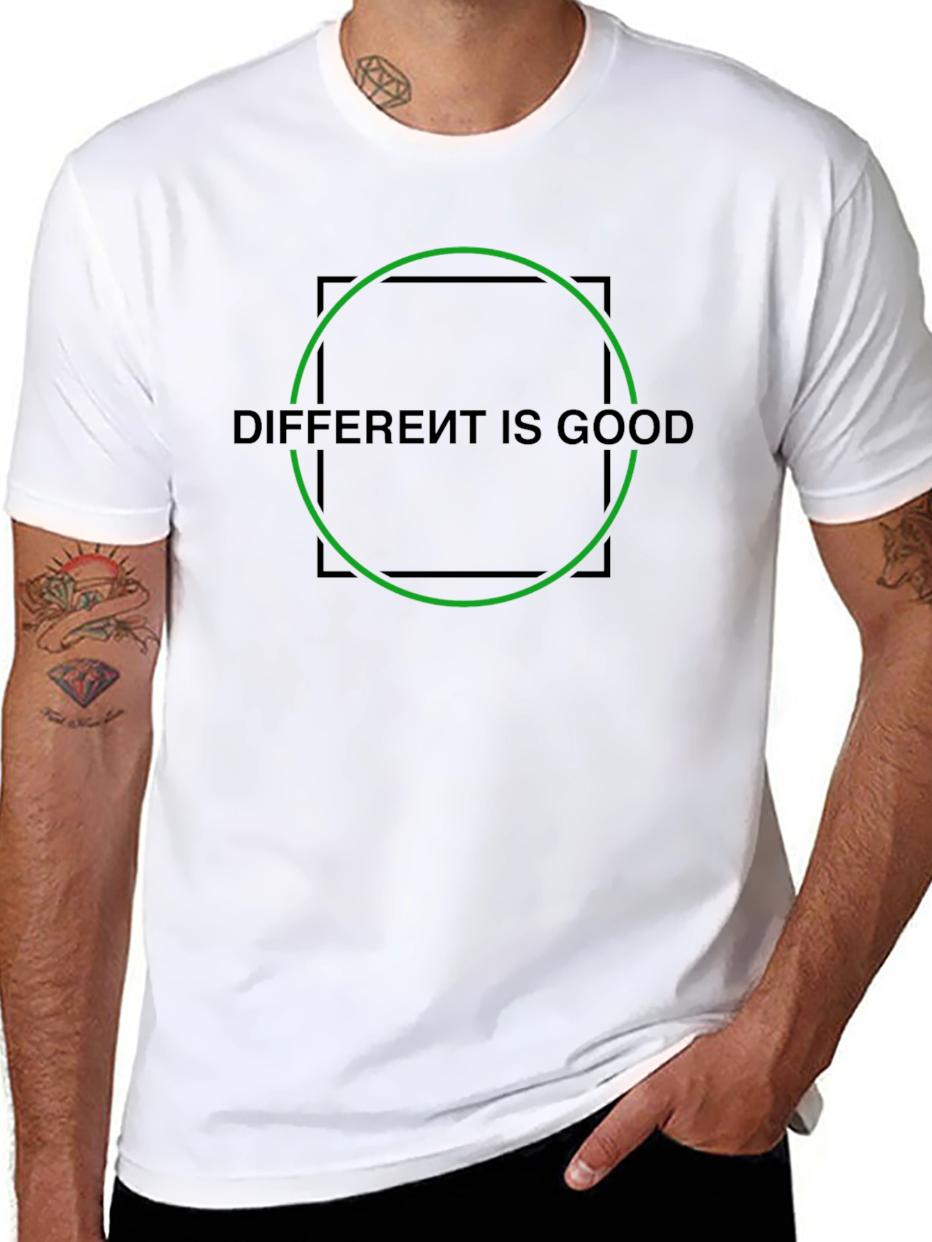 Different Is Good Graphic Tee - Stylish Black T-Shirt
