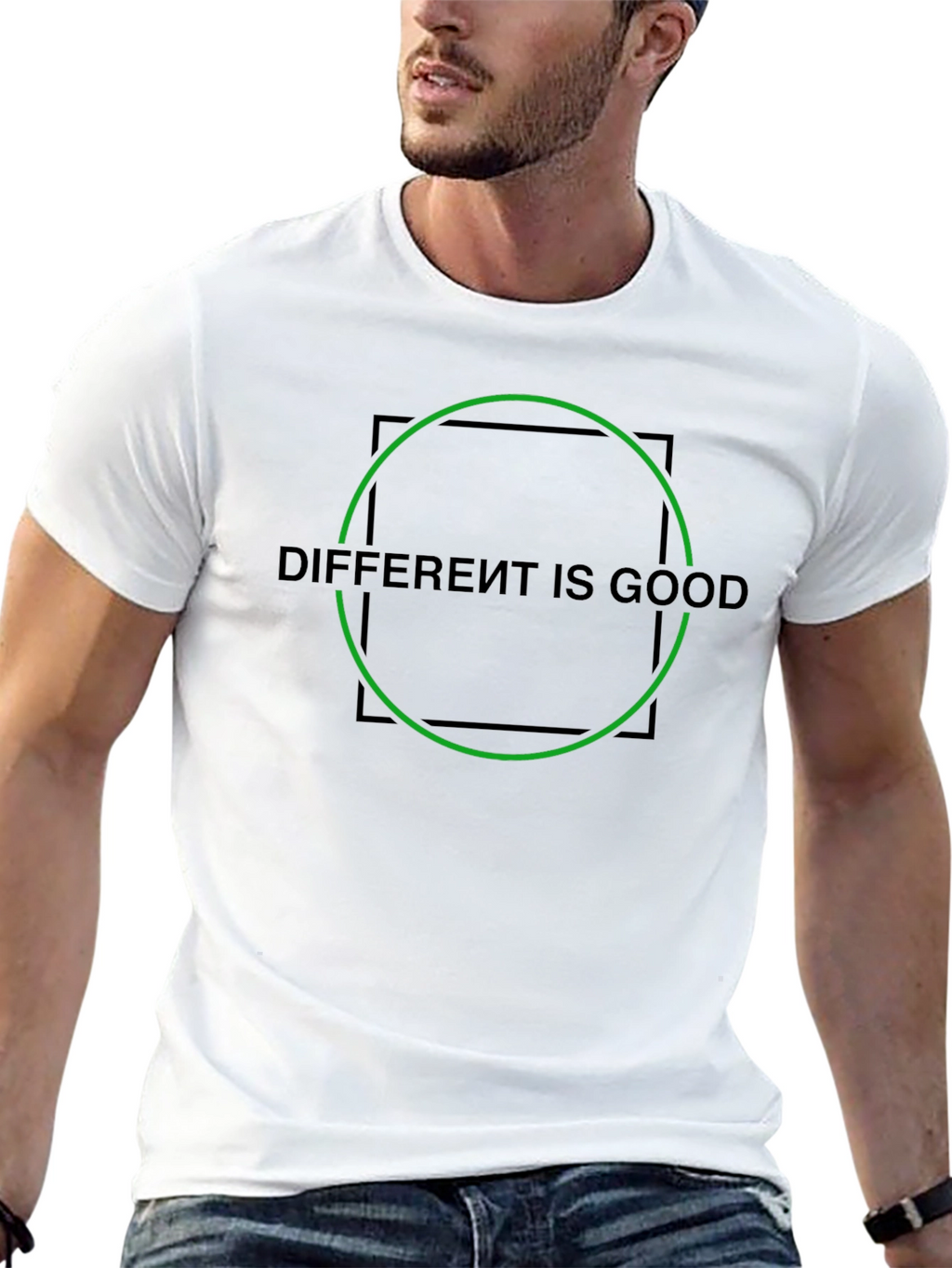 Different Is Good Graphic Tee - Stylish Black T-Shirt