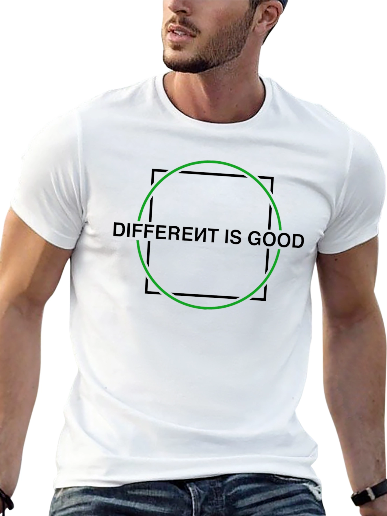 Different Is Good Graphic Tee - Stylish Black T-Shirt