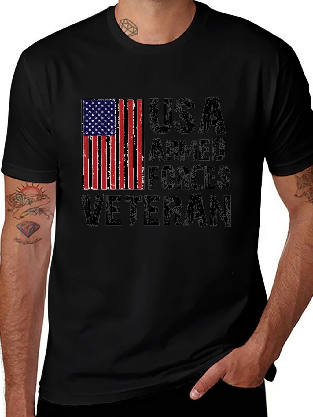 USA Armed Forces Veteran T-Shirt Patriotic Pride