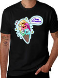 I Love Ice Cream Cartoon T-Shirt