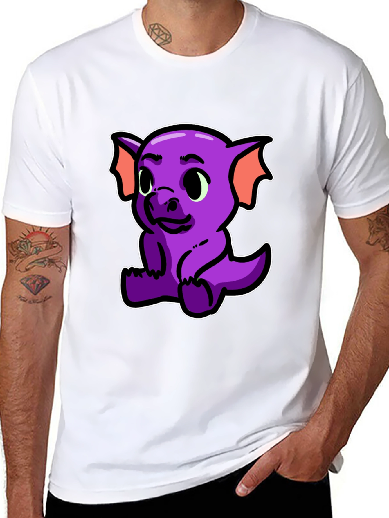 Cute Purple Dragon Graphic T-Shirt