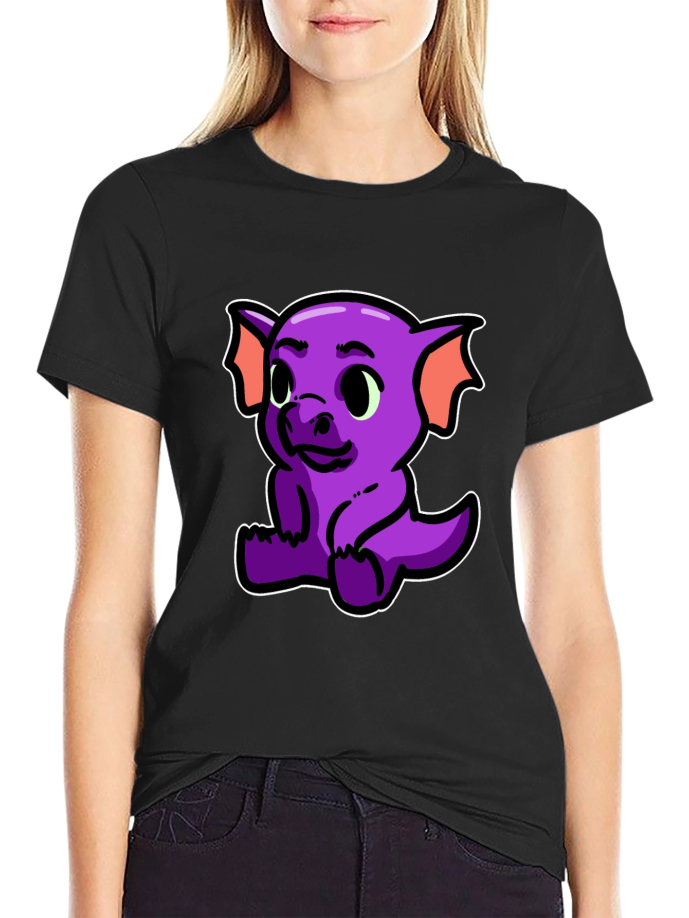 Cute Purple Dragon Graphic T-Shirt
