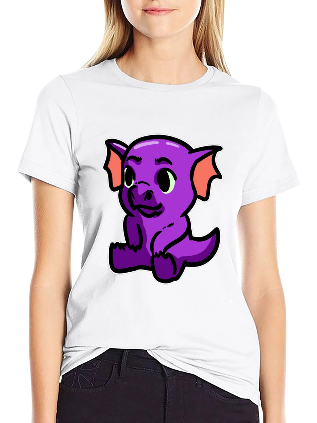 Cute Purple Dragon Graphic T-Shirt