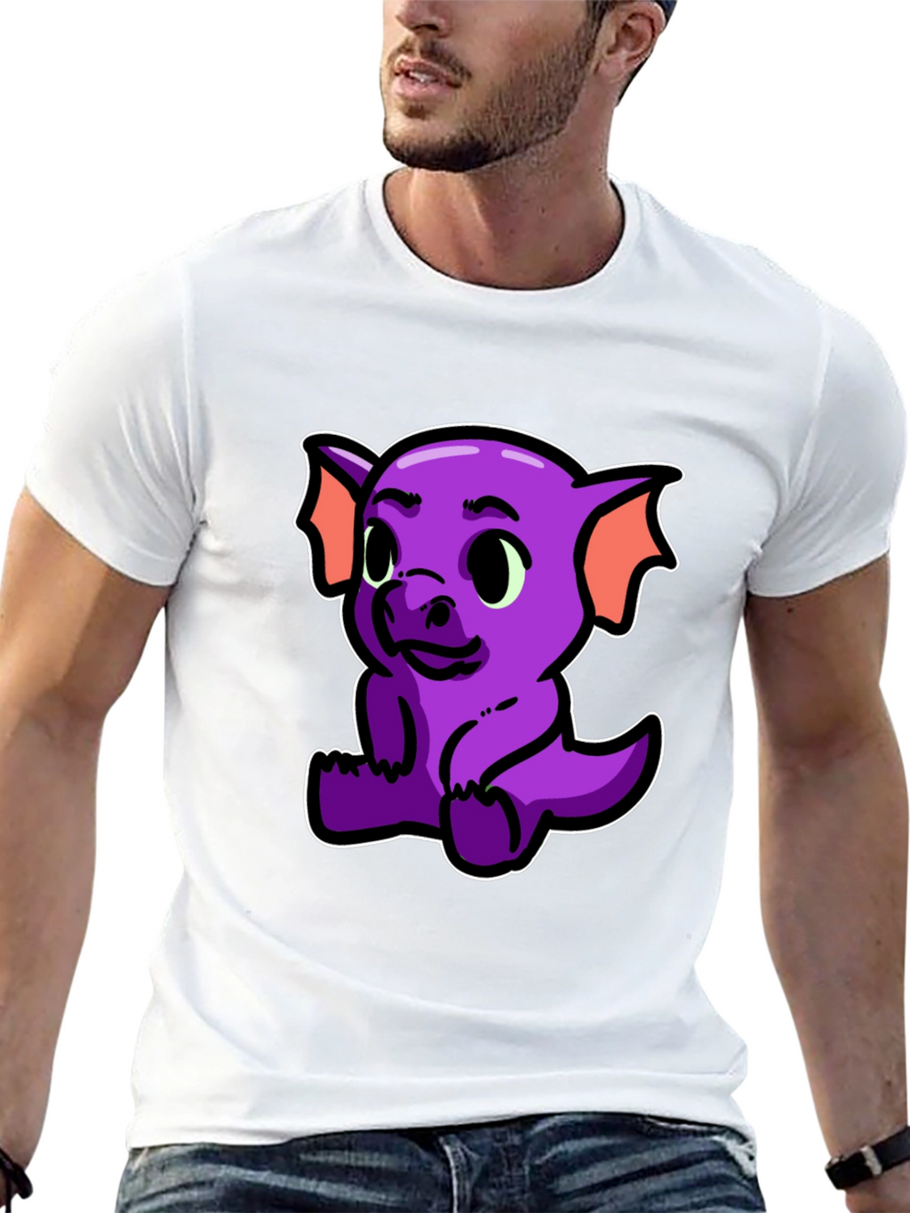 Cute Purple Dragon Graphic T-Shirt