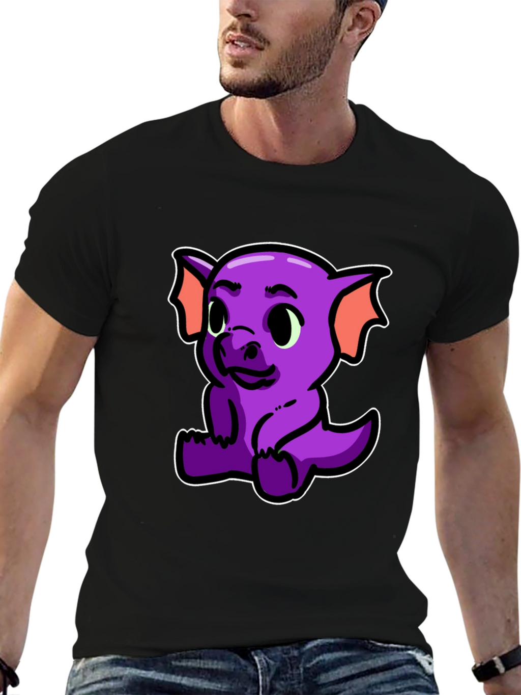 Cute Purple Dragon Graphic T-Shirt