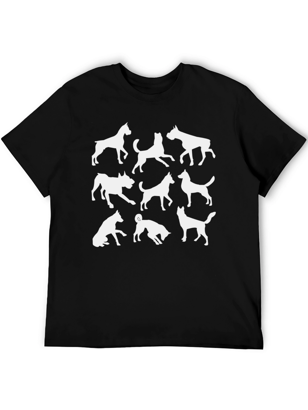 Dog Silhouettes Black Graphic Tee
