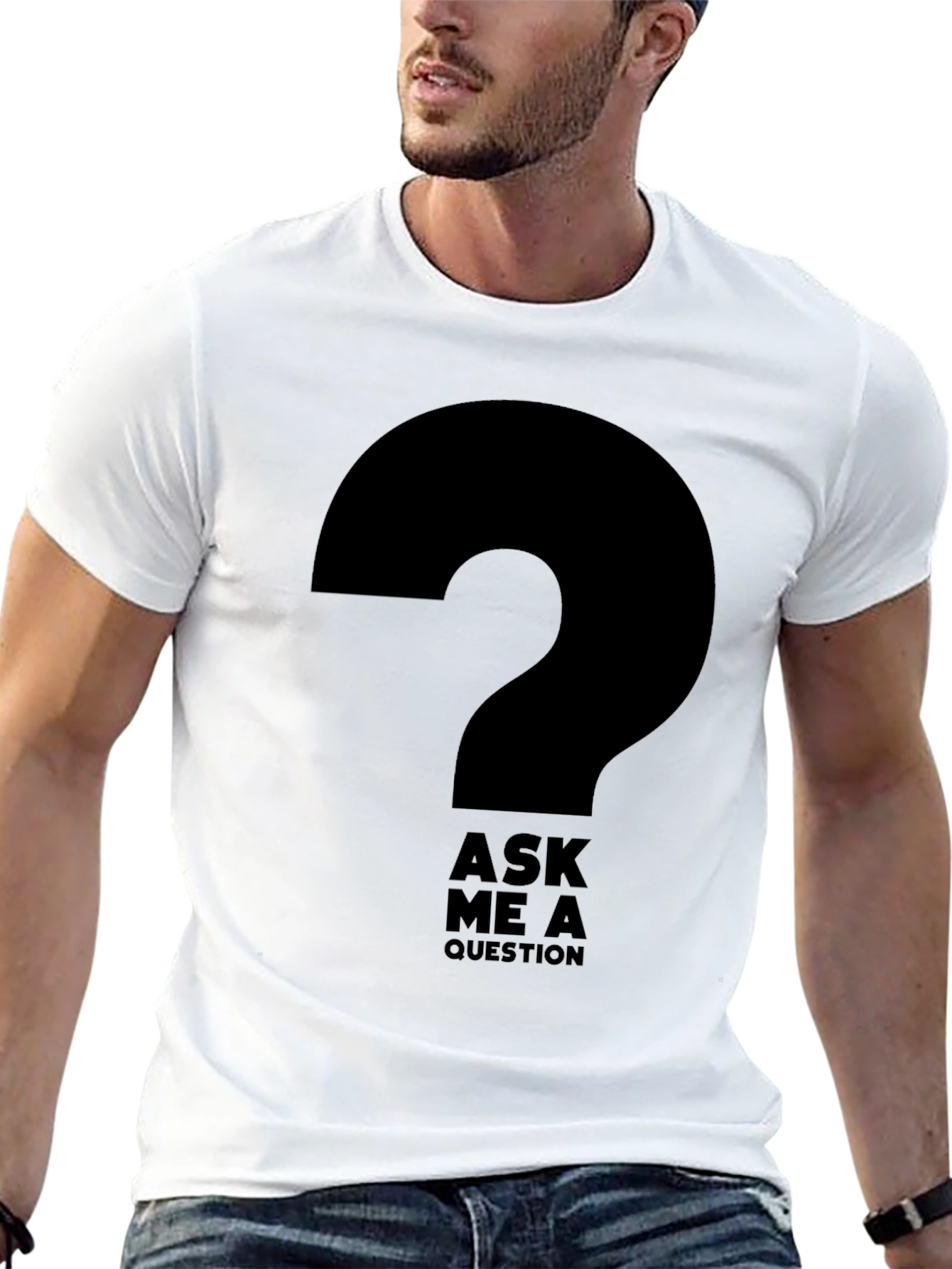 Ask Me A Question Graphic T-Shirt - Black