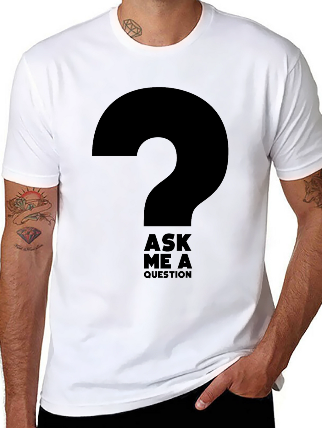 Ask Me A Question Graphic T-Shirt - Black