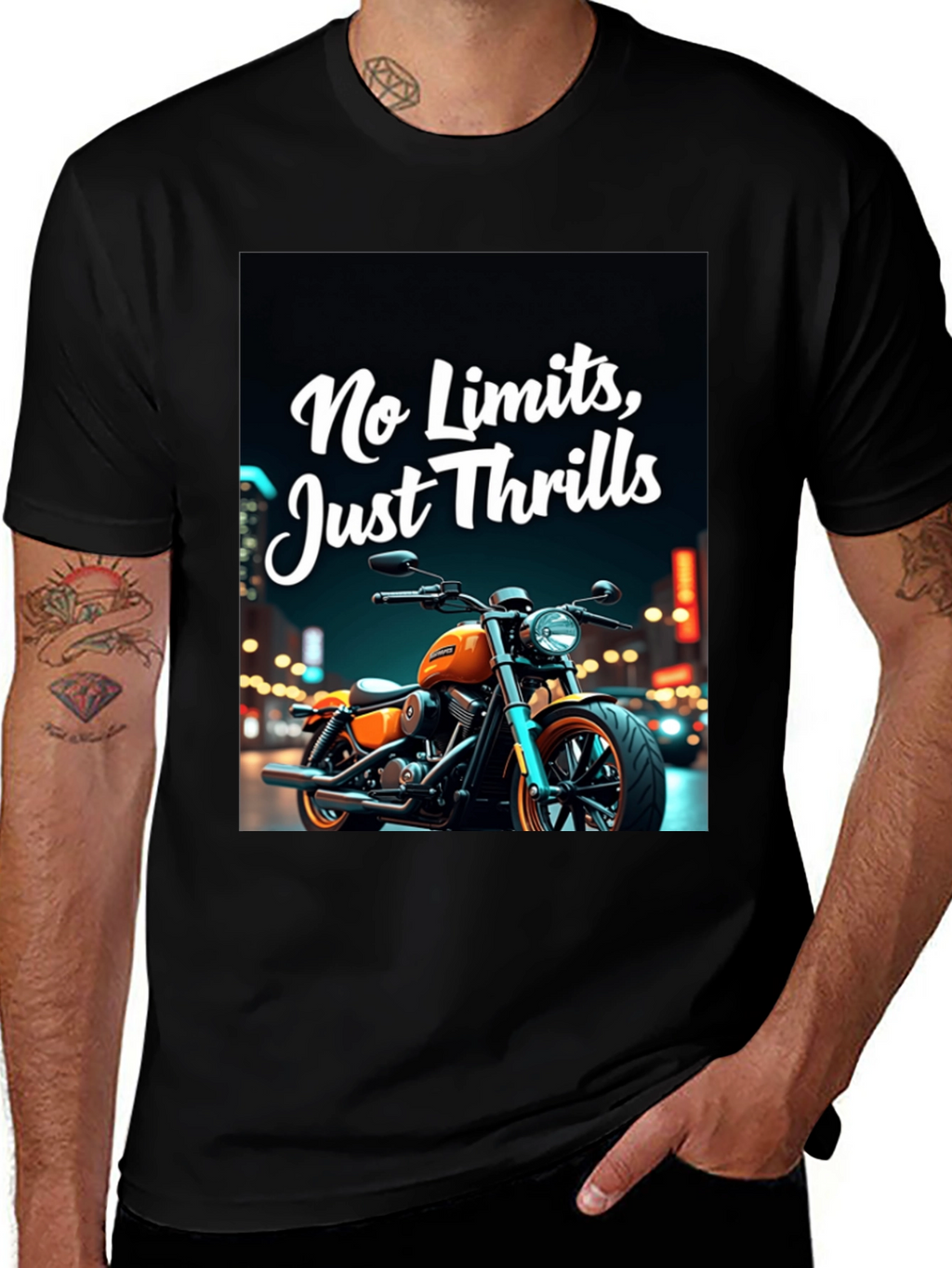 No Limits Thrills Black Graphic Tee