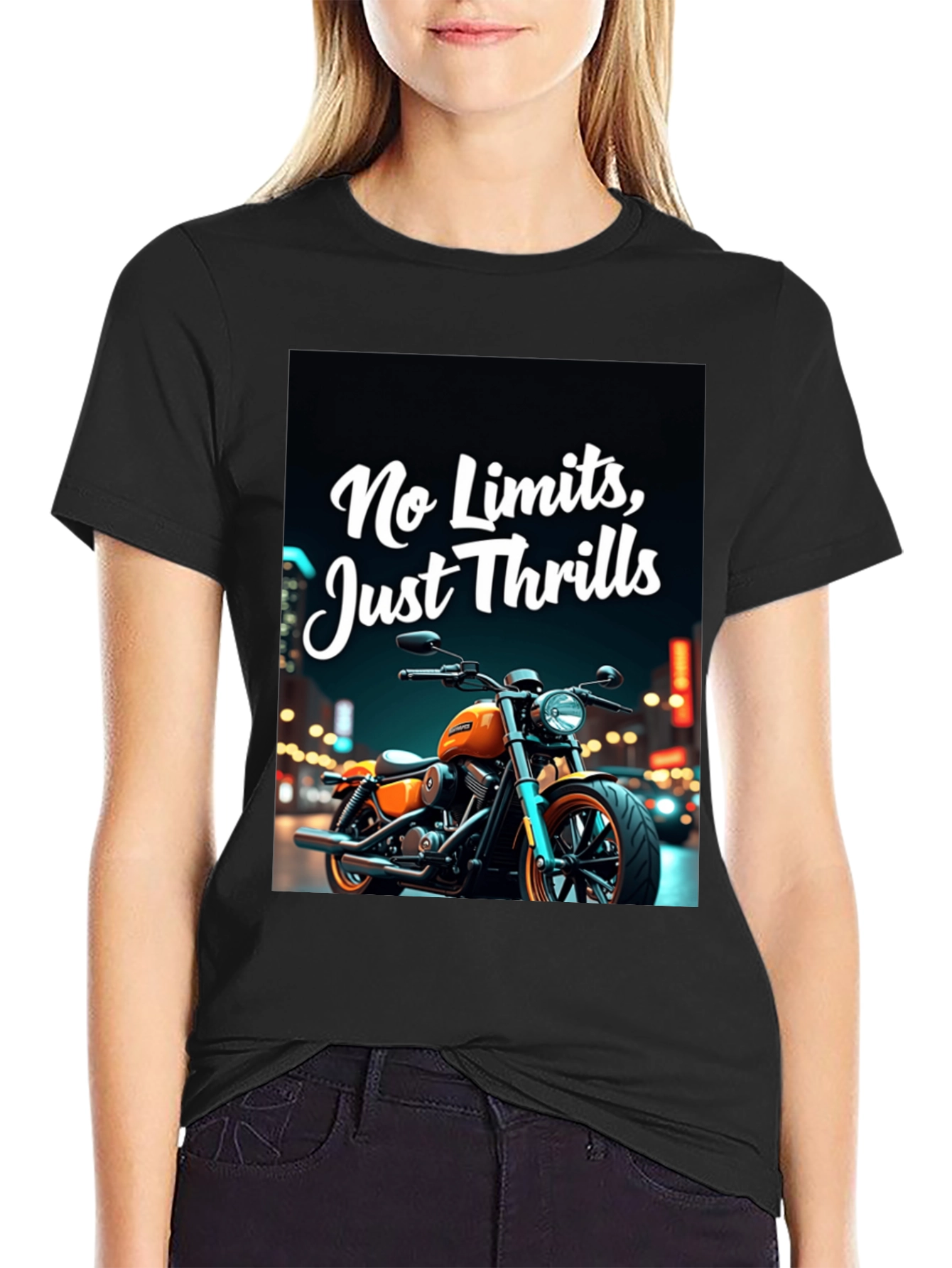 No Limits Thrills Black Graphic Tee