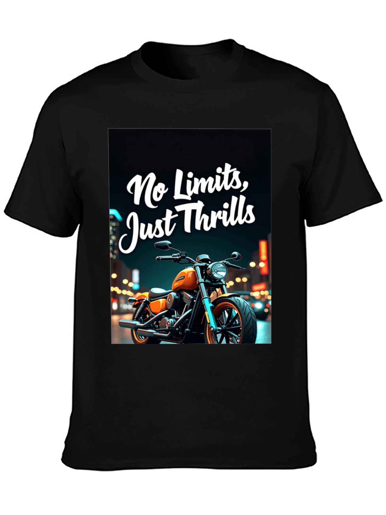No Limits Thrills Black Graphic Tee