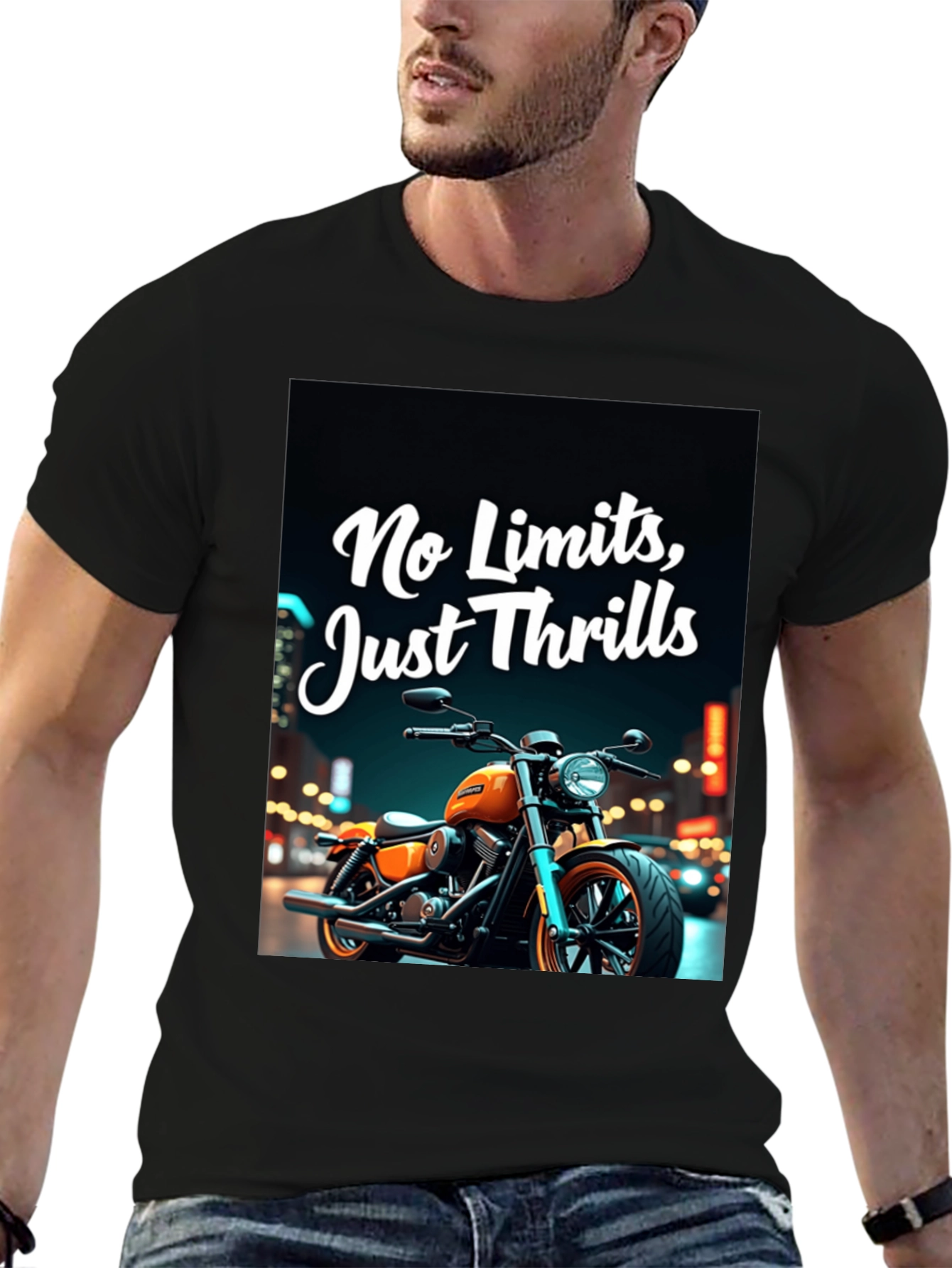 No Limits Thrills Black Graphic Tee