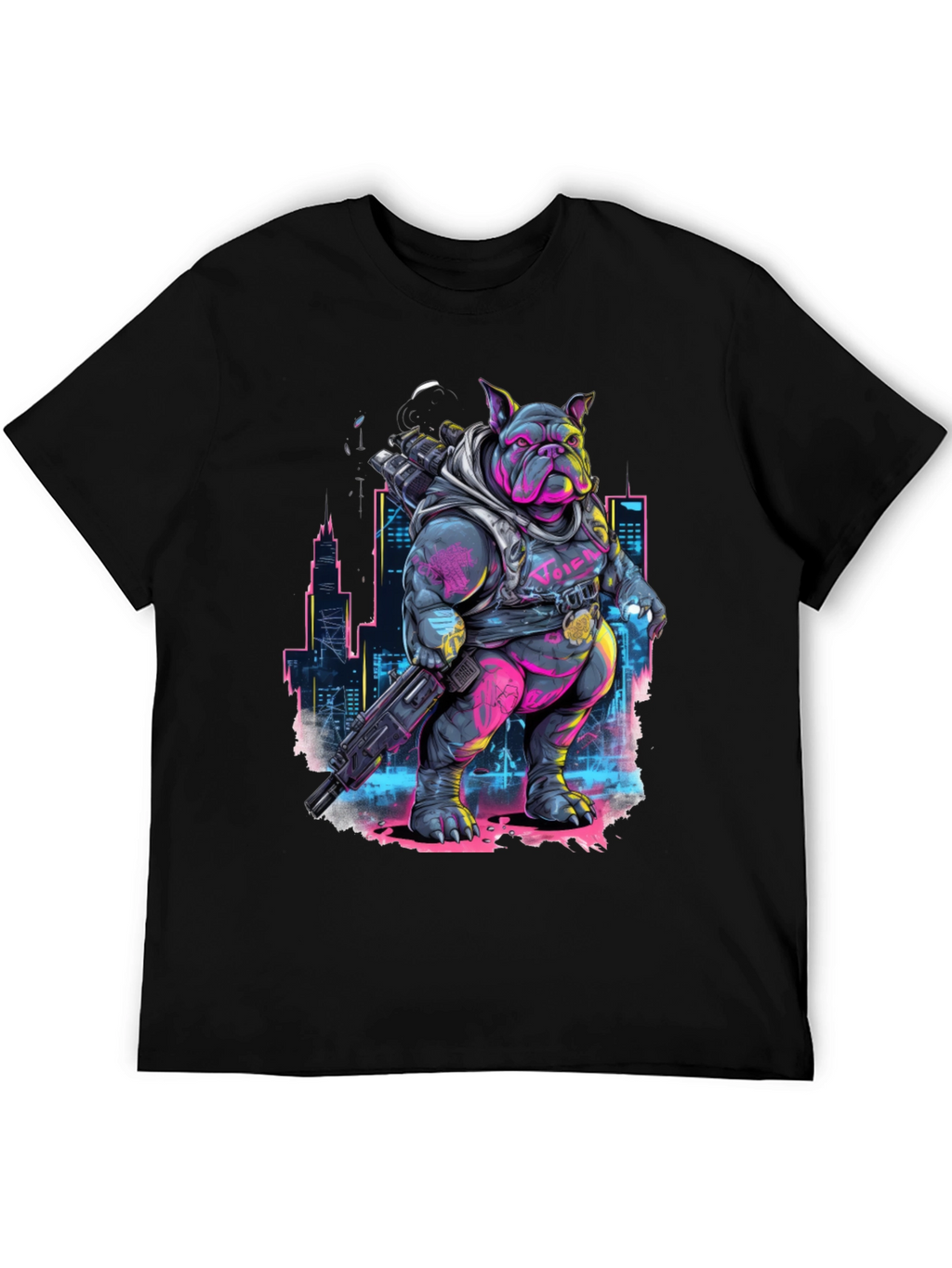 Cyberpunk Bulldog T-Shirt - Urban Warrior Tee