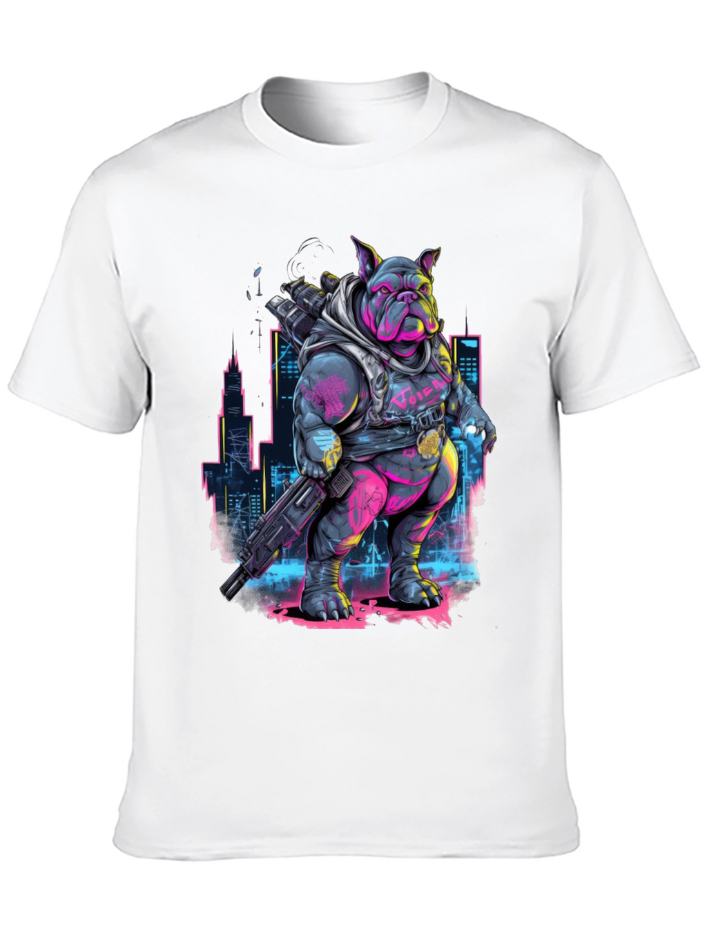 Cyberpunk Bulldog T-Shirt - Urban Warrior Tee