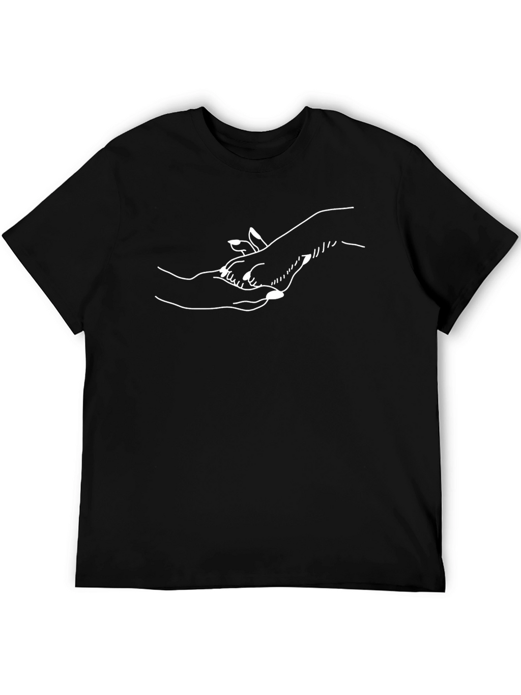Touching Hands Graphic T-Shirt - Classic Black Tee