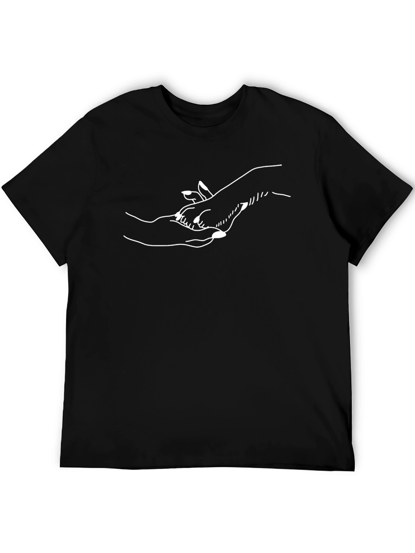 Touching Hands Graphic T-Shirt - Classic Black Tee