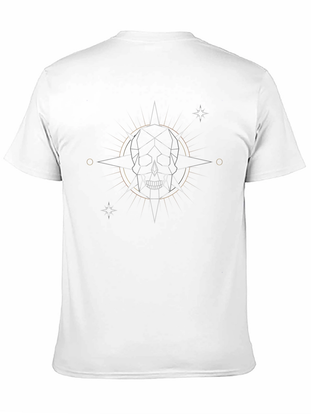 Geometric Skull Star Graphic Tee - Black