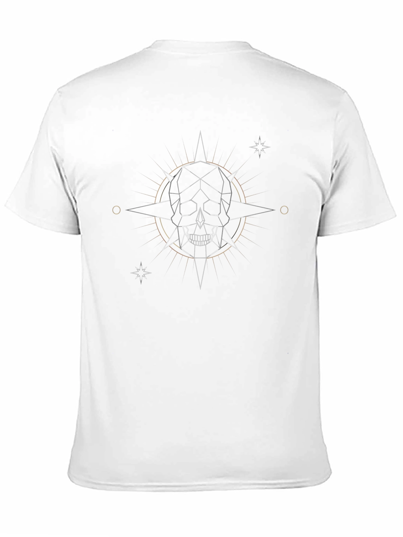 Geometric Skull Star Graphic Tee - Black