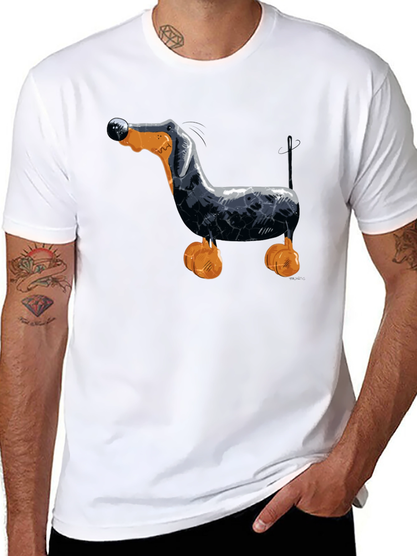 Dachshund Dog T-Shirt - Quirky Cartoon Design