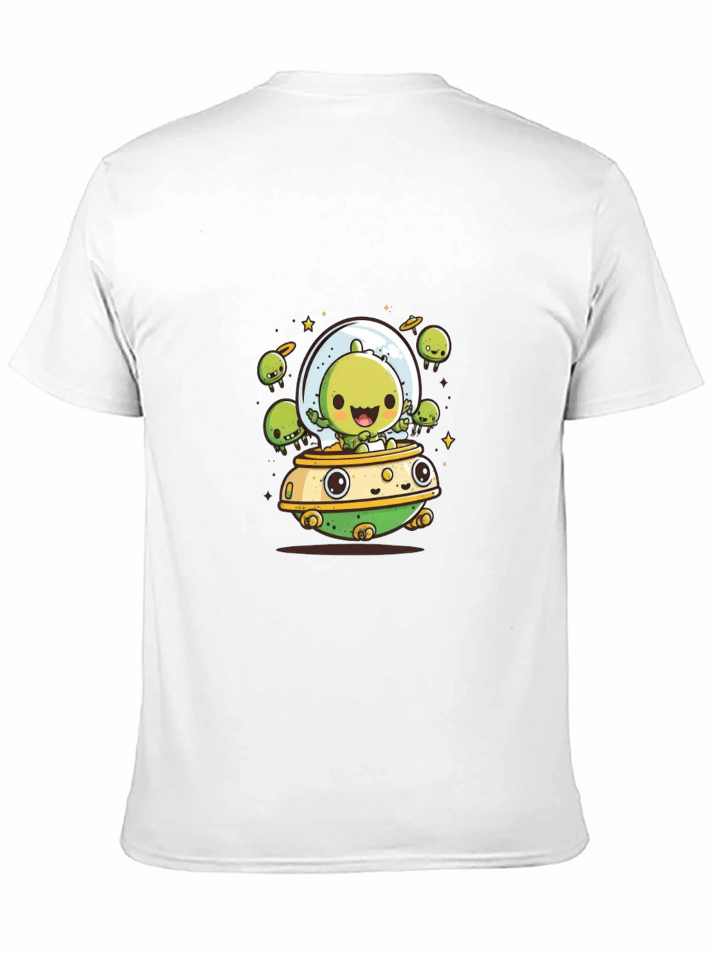Cute Alien UFO T-Shirt - Black